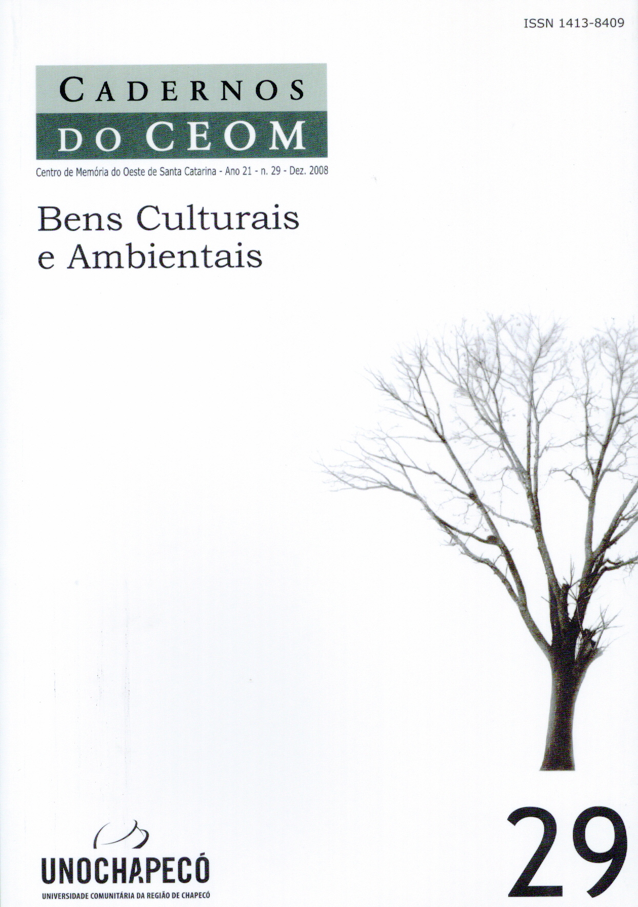 					View Vol. 21 No. 29: Bens Culturais e Ambientais
				