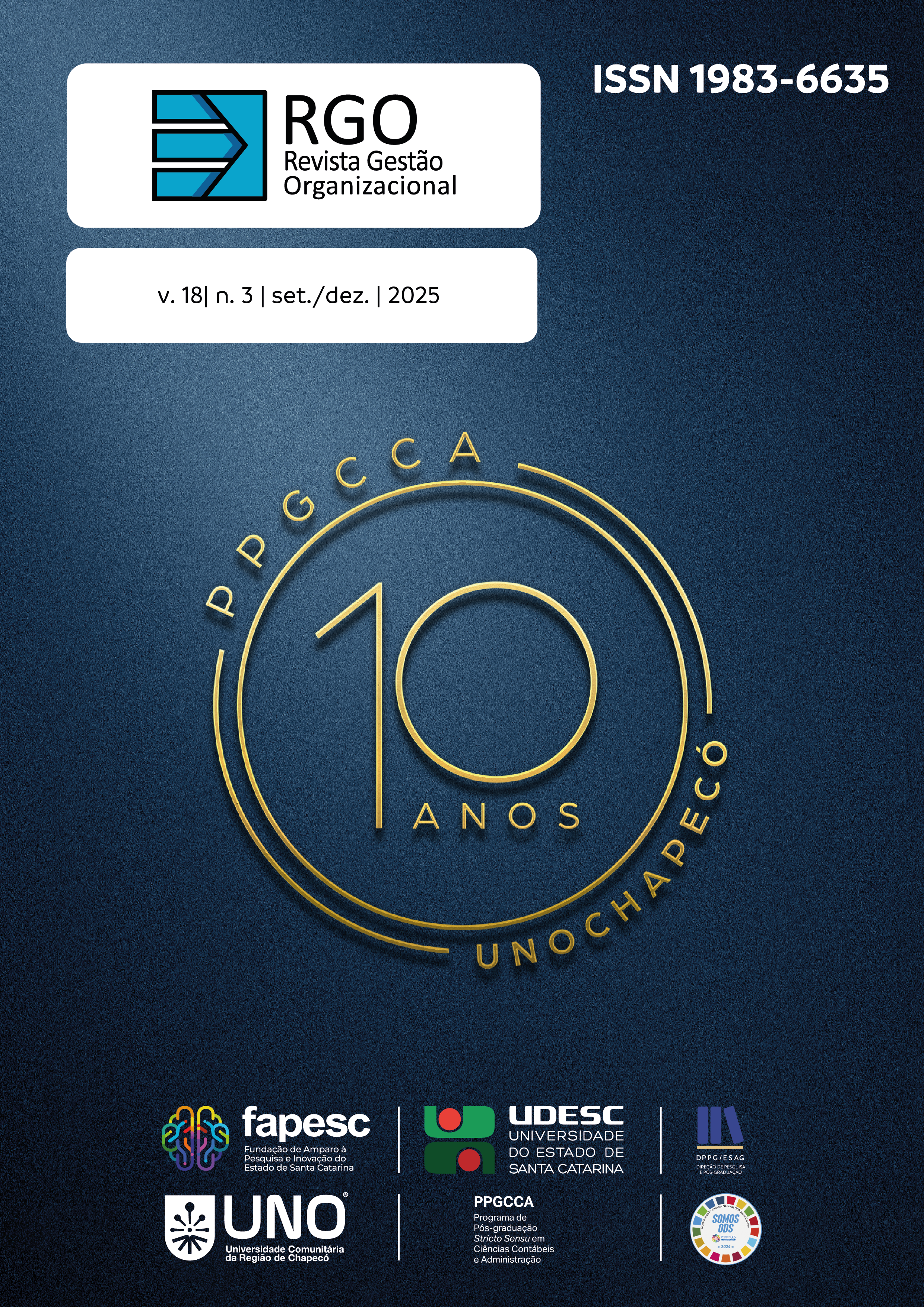 					Visualizar v. 18 n. 3 (2025): Edição Comemorativa – Inovação e Controle de Gestão: 10 Anos do PPGCCA/Unochapecó
				